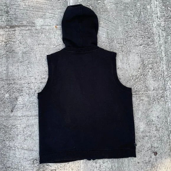 Ralph Lauren Petite Women Vest Black Cotton Hooded Zip Up Vest Size PS - Picture 4 of 11